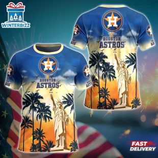 MLB Houston Astros All Over Print T-Shirt Tropical Elegance For Fans Sports
