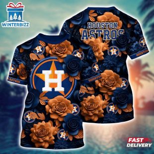 MLB Houston Astros All Over Print T-Shirt Tropical Trends For Fans Sports