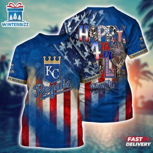 MLB Kansas City Royals All Over Print T-Shirt Baseball Bloom Burst For Fans Sports