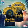 MLB Milwaukee Brewers All Over Print T-Shirt Casual Style For Fans Sports