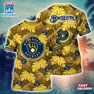 MLB Milwaukee Brewers All Over Print T-Shirt Champion Comfort For Fans Baseball