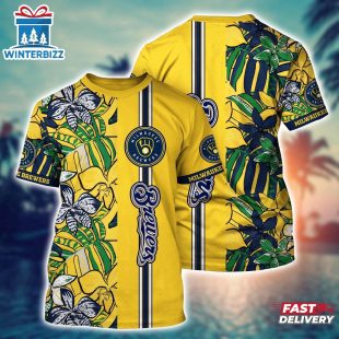 MLB Milwaukee Brewers All Over Print T-Shirt Chic Athletic Elegance For Fans Baseball