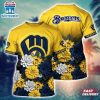 MLB Milwaukee Brewers All Over Print T-Shirt Floral Vibes For Fans Sports