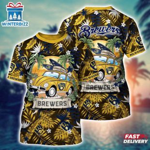 MLB Milwaukee Brewers All Over Print T-Shirt Fusion Elegance For Sports Enthusiasts