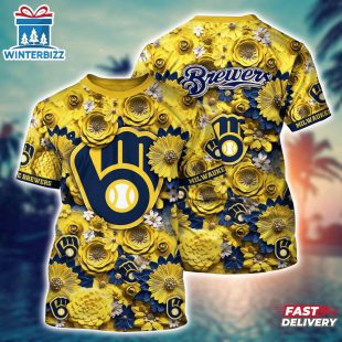 MLB Milwaukee Brewers All Over Print T-Shirt Game Changer For Sports Enthusiasts