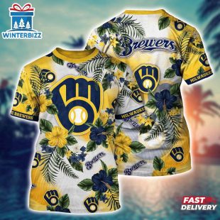 MLB Milwaukee Brewers All Over Print T-Shirt Glamorous Tee For Sports Enthusiasts