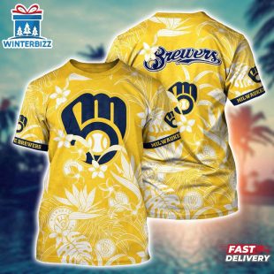 MLB Milwaukee Brewers All Over Print T-Shirt Island Adventure For Sports Enthusiasts