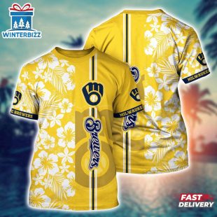 MLB Milwaukee Brewers All Over Print T-Shirt Marvelous Impact For Sports Enthusiasts