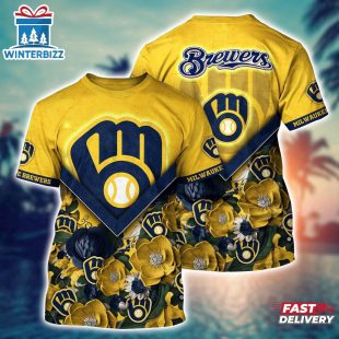 MLB Milwaukee Brewers All Over Print T-Shirt Masterpiece For Sports Enthusiasts