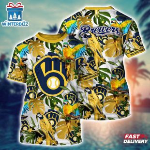 MLB Milwaukee Brewers All Over Print T-Shirt Symphony Bliss For Sports Enthusiasts