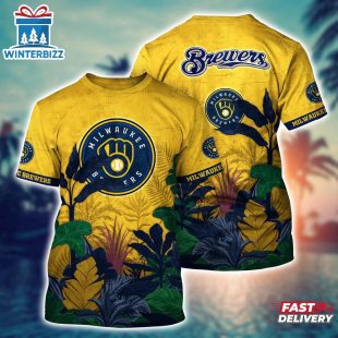 MLB Milwaukee Brewers All Over Print T-Shirt Trending Summer For Fans Baseball