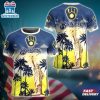 MLB Milwaukee Brewers All Over Print T-Shirt Tropical Elegance For Fans Sports