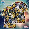 MLB Milwaukee Brewers All Over Print T-Shirt Tropical Tranquility Bloom For Fans Sports