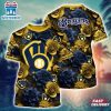 MLB Milwaukee Brewers All Over Print T-Shirt Tropical Trends For Fans Sports