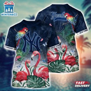 MLB New York Yankees All Over Print T-Shirt Signature Style For Fans Baseball