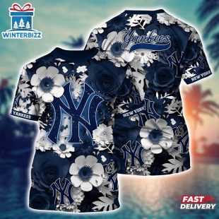 MLB New York Yankees All Over Print T-Shirt Sunset Slam Chic For Fans Sports