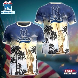 MLB New York Yankees All Over Print T-Shirt Tropical Elegance For Fans Sports