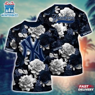 MLB New York Yankees All Over Print T-Shirt Tropical Trends For Fans Sports