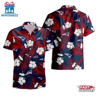 New England Patriots Tropical Flowers Hawaiian Shirts For Fan