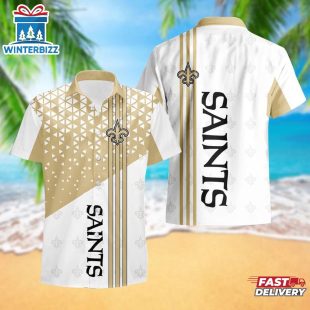New Orleans Saints Triangle Abstract Pattern Hawaii Shirt