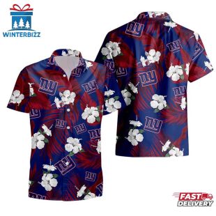 New York Giants Tropical Flowers Hawaiian Shirts For Fan