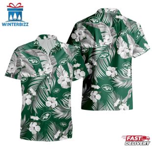 New York Jets Tropical Flowers Hawaiian Shirts For Fan