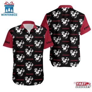 NFL Atlanta Falcons Mickey And Flowers Hawaiian Shirt
