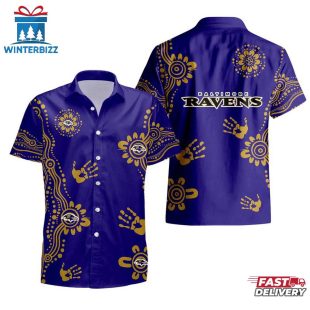 NFL Baltimore Ravens Hands Pattern Hawaiian Shirt