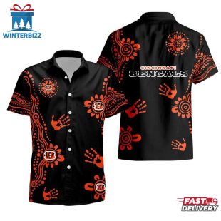 NFL Cincinnati Bengals Hands Pattern Hawaiian Shirt