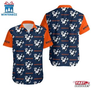 NFL Denver Broncos Mickey And Flowers Hawaiian Shirt