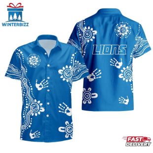 NFL Detroit Lions Hands Pattern Hawaiian Shirt