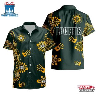 NFL Green Bay Packers Hands Pattern Hawaiian Shirt