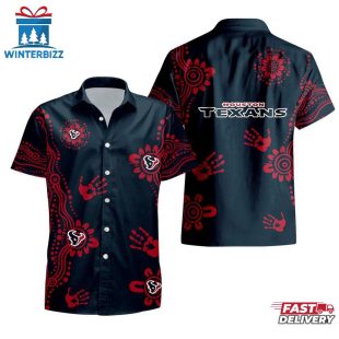 NFL Houston Texans Hands Pattern Hawaiian Shirt