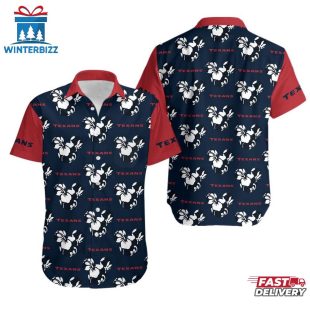 NFL Houston Texans Mickey And Flowers Hawaiian Shirt