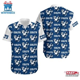 NFL Indianapolis Colts Mickey And Flowers Hawaiian Shirt
