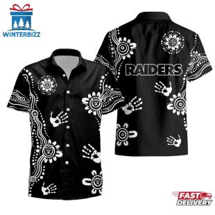 NFL Las Vegas Raiders Hands Pattern Hawaiian Shirt