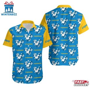 NFL Los Angeles Chargers Mickey And Flowers Hawaiian Shirt
