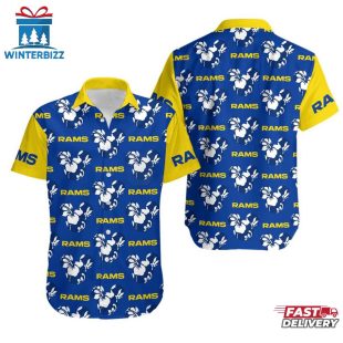 NFL Los Angeles Rams Mickey And Flowers Hawaiian Shirt