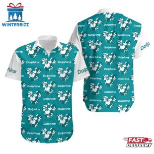 NFL Miami Dolphins Mickey And Flowers Hawaiian Shirt