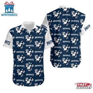 NFL New England Patriots Mickey And Flowers Hawaiian Shirt