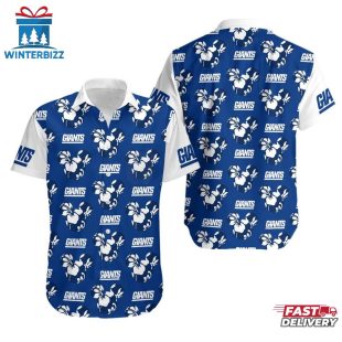 NFL New York Giants Mickey And Flowers Hawaiian Shirt