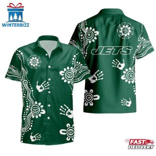 NFL New York Jets Hands Pattern Hawaiian Shirt