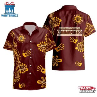 NFL Washington Commanders Hands Pattern Hawaiian Shirt