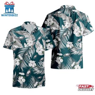 Philadelphia Eagles Tropical Flowers Hawaiian Shirts For Fan