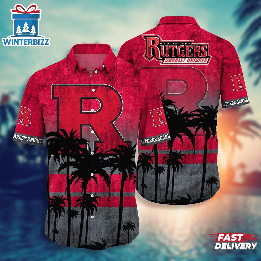 Rutgers Scarlet Knights Summer Hawaiian Shirt For Fans Rutgers Scarlet Knights Summer Hawaiian Shirt For Fans