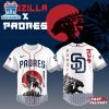 San Diego Padres MLB x Godzilla Baseball Jersey Shirt For Fans