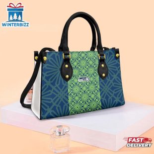 Seattle Seahawks Flower Pattern NFL Logo Team Leather Handbag