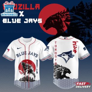 Toronto Blue Jays MLB x Godzilla Baseball Jersey Shirt For Fans
