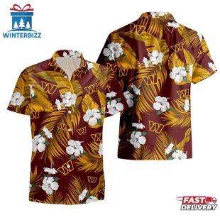 Washington Commanders Tropical Flowers Hawaiian Shirts For Fan