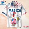 American Flag American Flag Rooster Drink Beer Cool Hawaiian Shirt